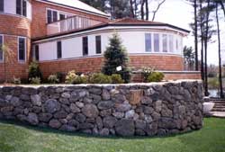 dry fieldstone w/plantings